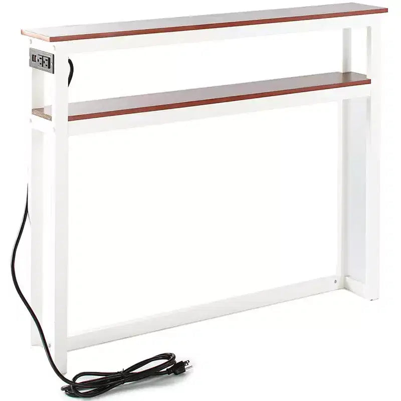 La table console longue et étroite Lakeside Collection à placer derrière un canapé, avec port USB et prise de courant -