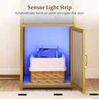 Costway Coiffeuse avec Miroir Lumineux Rotatif 55'' Table de Maquillage avec Organiseur