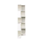 VIYET 69 Bibliothèque d'angle à 5 niveaux avec lumières LED, étagère de présentation en forme de L blanche (design à déflecteur pour bureau à domicile et salon)
