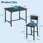 Ensemble table de salle à manger pour 4 avec repose-pieds et protection d'angle, ensemble de table de cuisine 5 pièces avec table de hauteur comptoir et 4 tabourets de bar rembourrés