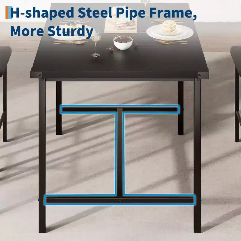 Ensemble table de salle à manger pour 4 avec repose-pieds et protection d'angle, ensemble de table de cuisine 5 pièces avec table de hauteur comptoir et 4 tabourets de bar rembourrés