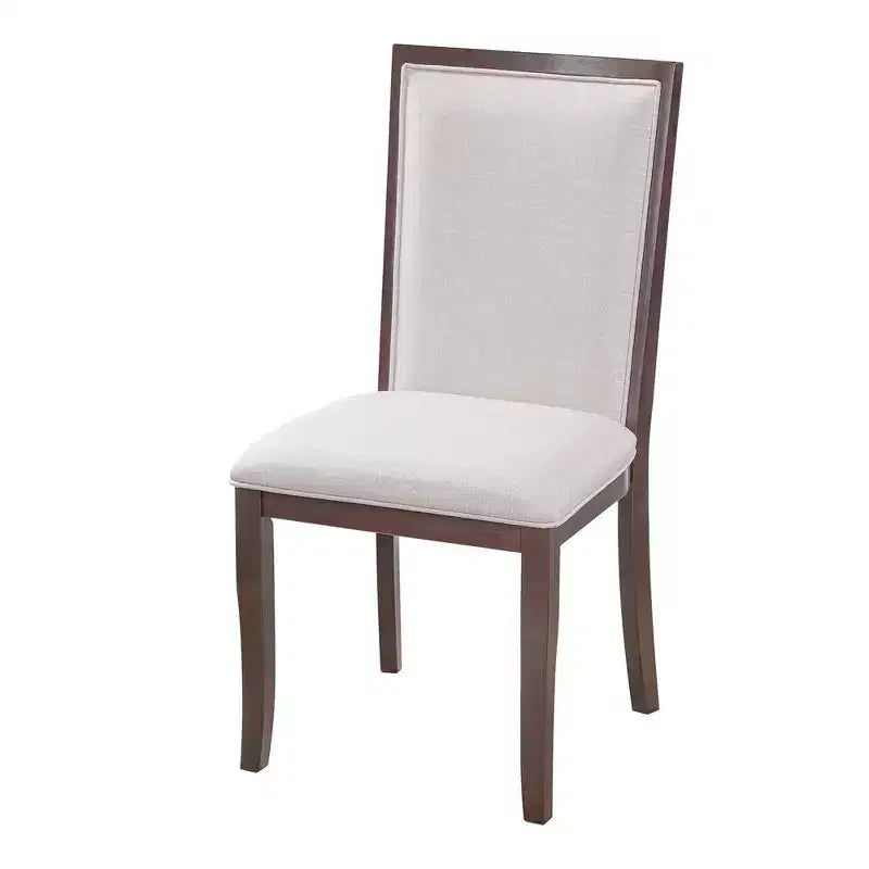 Ensemble de salle à manger Whisen 5 pièces style ferme avec table ronde extensible et 4 chaises tapissées