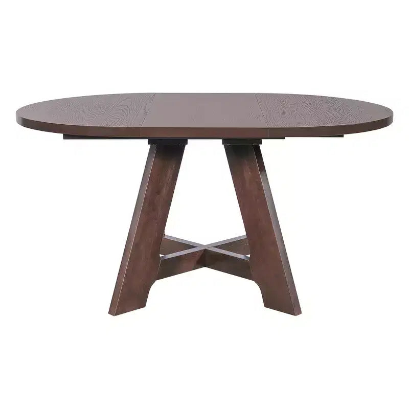Ensemble de salle à manger Whisen 5 pièces style ferme avec table ronde extensible et 4 chaises tapissées