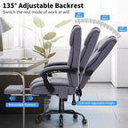 HOFFREE Chaise de bureau ergonomique avec 6 points de massage et inclinaison, réglable, similicuir, supporte 180 kg, idéale pour le bureau à domicile