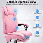 HOFFREE Chaise de bureau ergonomique avec 6 points de massage et inclinaison, réglable, similicuir, supporte 180 kg, idéale pour le bureau à domicile