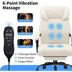 HOFFREE Chaise de bureau ergonomique avec 6 points de massage et inclinaison, réglable, similicuir, supporte 180 kg, idéale pour le bureau à domicile