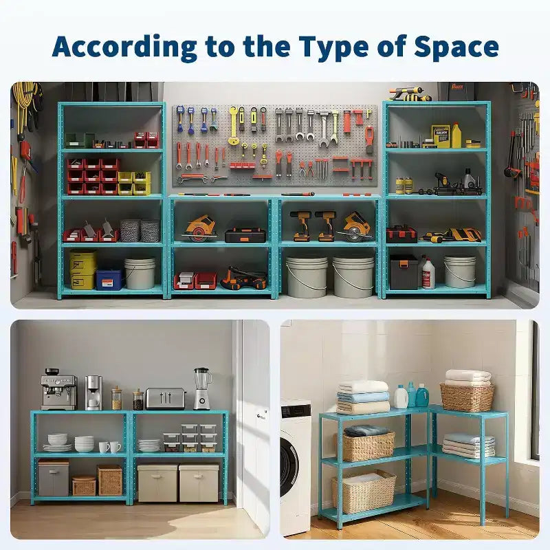 Étagère de rangement métallique robuste à 5 niveaux - Unité de rayonnage en acier réglable pour garage, cuisine - Étagère utilitaire industrielle de 173 cm (68 po) H x 89 cm (35 po) L x 30,5 cm (12 po) P - Vert clair
