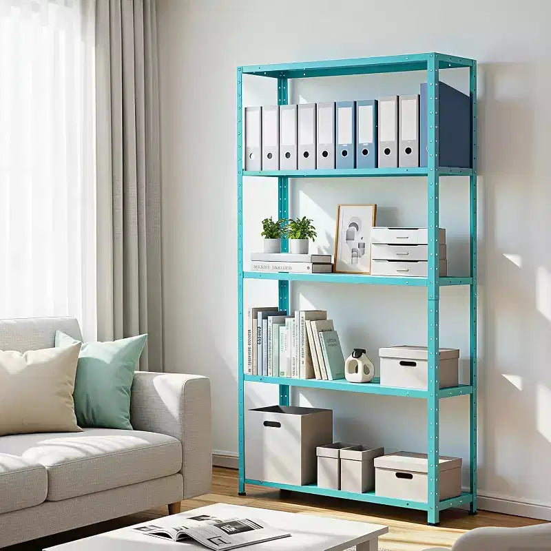 Étagère de rangement métallique robuste à 5 niveaux - Unité de rayonnage en acier réglable pour garage, cuisine - Étagère utilitaire industrielle de 173 cm (68 po) H x 89 cm (35 po) L x 30,5 cm (12 po) P - Vert clair