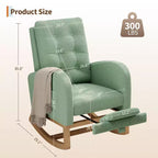 Fauteuil à bascule moderne pour chambre d'enfant, fauteuil à bascule rembourré en tissu bouclé, fauteuil inclinable confortable avec poche latérale, fauteuil à bascule planeur pour salon, chambre à coucher