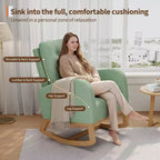 Fauteuil à bascule moderne pour chambre d'enfant, fauteuil à bascule rembourré en tissu bouclé, fauteuil inclinable confortable avec poche latérale, fauteuil à bascule planeur pour salon, chambre à coucher
