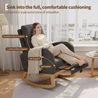 Fauteuil à bascule moderne pour chambre d'enfant, fauteuil à bascule rembourré en tissu bouclé, fauteuil inclinable confortable avec poche latérale, fauteuil à bascule planeur pour salon, chambre à coucher
