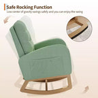 Fauteuil à bascule moderne pour chambre d'enfant, fauteuil à bascule rembourré en tissu bouclé, fauteuil inclinable confortable avec poche latérale, fauteuil à bascule planeur pour salon, chambre à coucher