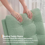 Fauteuil à bascule moderne pour chambre d'enfant, fauteuil à bascule rembourré en tissu bouclé, fauteuil inclinable confortable avec poche latérale, fauteuil à bascule planeur pour salon, chambre à coucher