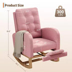 Fauteuil à bascule moderne pour chambre d'enfant, fauteuil à bascule rembourré en tissu bouclé, fauteuil inclinable confortable avec poche latérale, fauteuil à bascule planeur pour salon, chambre à coucher