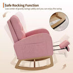 Fauteuil à bascule moderne pour chambre d'enfant, fauteuil à bascule rembourré en tissu bouclé, fauteuil inclinable confortable avec poche latérale, fauteuil à bascule planeur pour salon, chambre à coucher