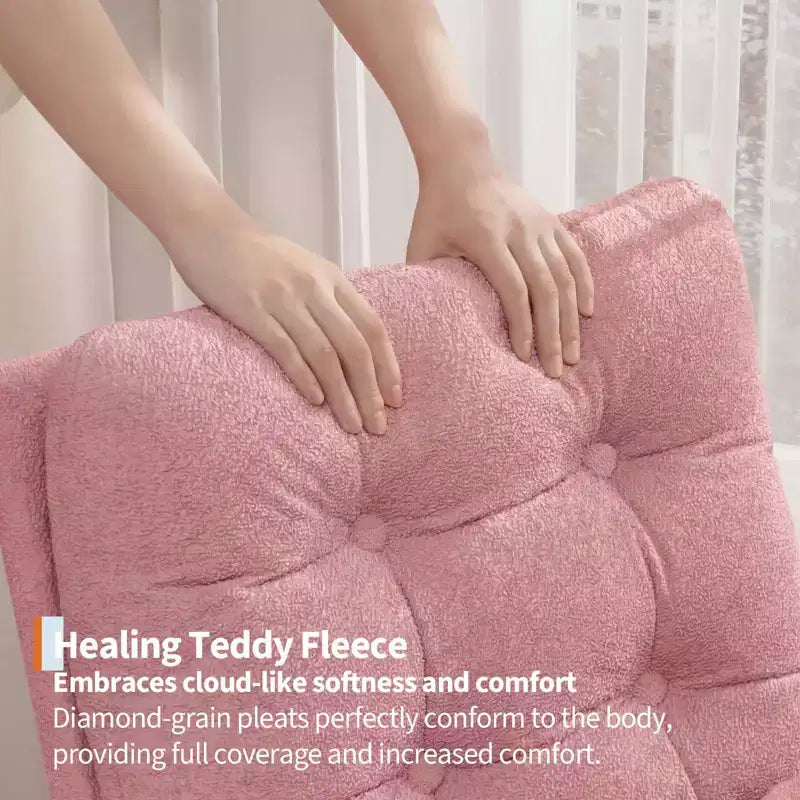 Fauteuil à bascule moderne pour chambre d'enfant, fauteuil à bascule rembourré en tissu bouclé, fauteuil inclinable confortable avec poche latérale, fauteuil à bascule planeur pour salon, chambre à coucher
