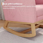 Fauteuil à bascule moderne pour chambre d'enfant, fauteuil à bascule rembourré en tissu bouclé, fauteuil inclinable confortable avec poche latérale, fauteuil à bascule planeur pour salon, chambre à coucher