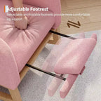 Fauteuil à bascule moderne pour chambre d'enfant, fauteuil à bascule rembourré en tissu bouclé, fauteuil inclinable confortable avec poche latérale, fauteuil à bascule planeur pour salon, chambre à coucher
