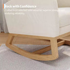 Fauteuil à bascule moderne pour chambre d'enfant, fauteuil à bascule rembourré en tissu bouclé, fauteuil inclinable confortable avec poche latérale, fauteuil à bascule planeur pour salon, chambre à coucher