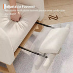 Fauteuil à bascule moderne pour chambre d'enfant, fauteuil à bascule rembourré en tissu bouclé, fauteuil inclinable confortable avec poche latérale, fauteuil à bascule planeur pour salon, chambre à coucher