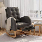Modern Nursery Rocking Chair, Boucle Upholstered Rocking Chair, Comfortable Rocker Recliner with Side Pocket, Rocker Glider for Living Room, Bedroom