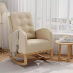 Fauteuil à bascule moderne pour chambre d'enfant, fauteuil à bascule rembourré en tissu bouclé, fauteuil inclinable confortable avec poche latérale, fauteuil à bascule planeur pour salon, chambre à coucher