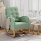 Fauteuil à bascule moderne pour chambre d'enfant, fauteuil à bascule rembourré en tissu bouclé, fauteuil inclinable confortable avec poche latérale, fauteuil à bascule planeur pour salon, chambre à coucher