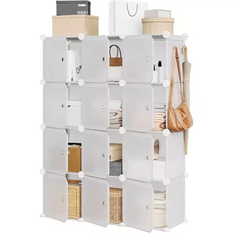 3-Column 8-Tier Shoe Rack Organizer, Space-Saving Storage for Entryway & Closet, White