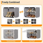 Range-chaussures détachable à 8 niveaux, organisateur extensible pour 32 paires avec porte pour entrée et chambre à coucher, gris