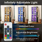 Meuble à chaussures vertical Lantine à 8 niveaux avec éclairage LED intégré et portes, armoire à chaussures avec crochets pour entrée, salon, chambre, gris
