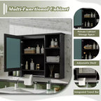 Meuble à pharmacie mural GDFStudio Kenai 42 avec miroir haute définition et étagères ouvertes