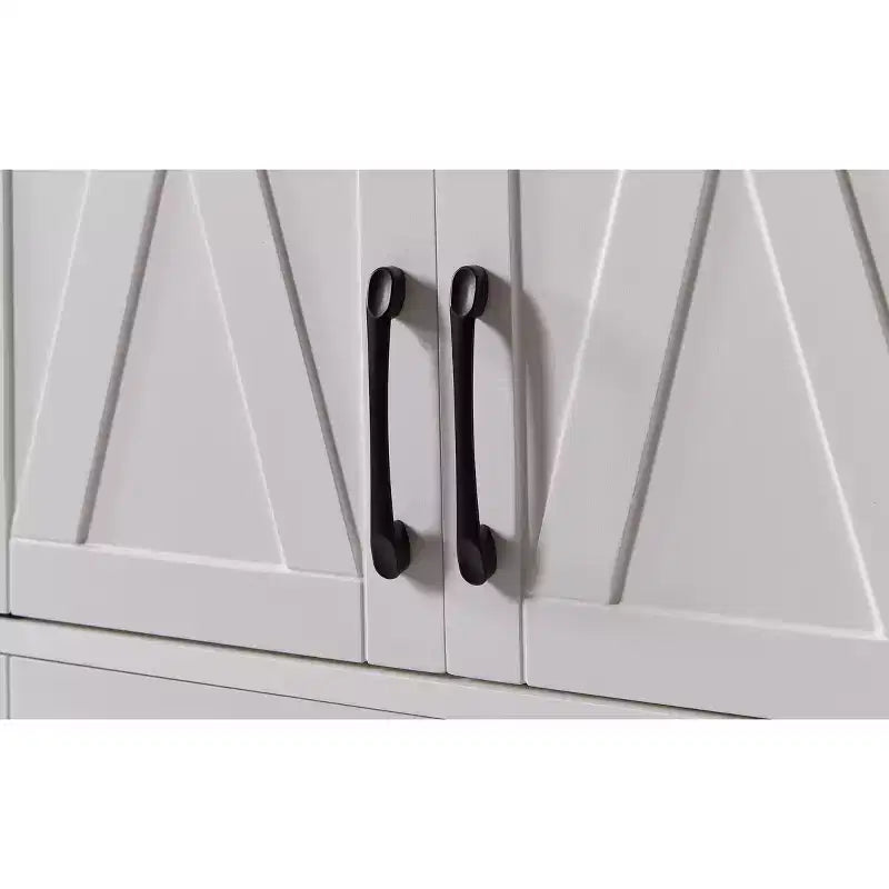VIYET 68 Meuble d'appoint multifonctionnel pour salon, armoire de rangement en panneaux de particules blanches + MDF (dispositif anti-basculement pour salon/chambre/bureau)