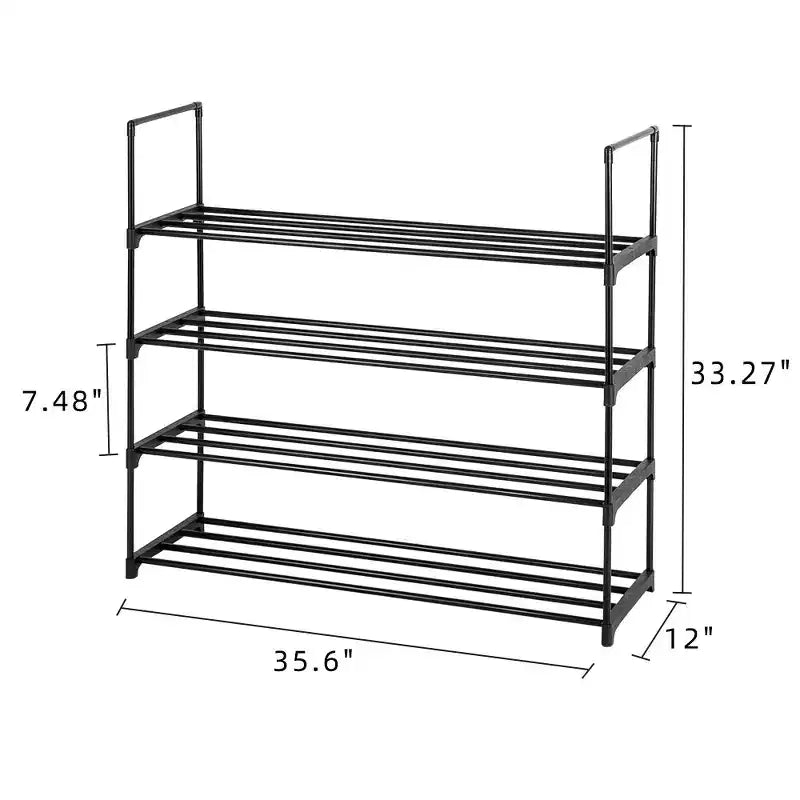 2 ensembles de 4 niveaux étagère à chaussures tour de rangement organisateur pour chambre, entrée, couloir et placard couleur grise