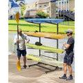 COZONY Heavy-Duty Kayak Storage Rack for 4 Kayaks, 4-Layer Freestanding Rack with Wheels & Hanging Straps