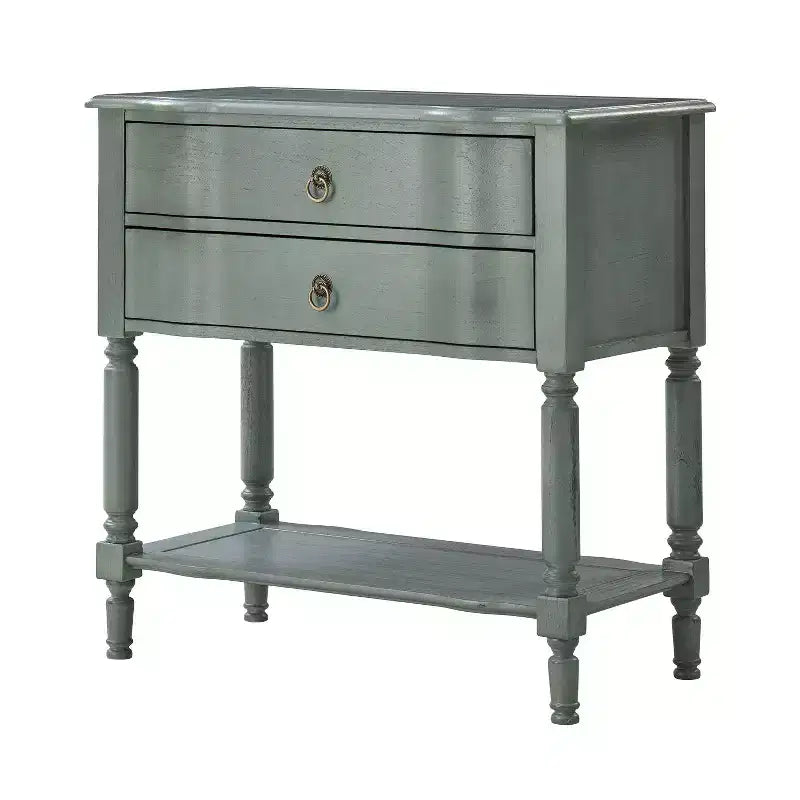 Anton 30 W 2-Drawer End Table with Built-in Charging Station|HULALA HOME