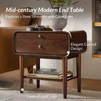 Table d'appoint Rudol 24" avec 2 tiroirs, lot de 2, avec station de charge intégrée | HULALA HOME