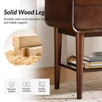 Table d'appoint Rudol 24" avec 2 tiroirs, lot de 2, avec station de charge intégrée | HULALA HOME