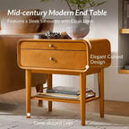 Table d'appoint Rudol 24" avec 2 tiroirs, lot de 2, avec station de charge intégrée | HULALA HOME