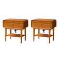 Rudol 24 Tall 2-Drawer End Table Set of 2 with Built-In Charging End Table|HULALA HOME