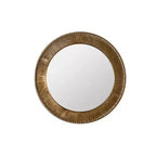 Miroir Mural Rond de Luxe de 31 po avec Cadre Texturé, Miroir Décoratif Bohème pour Salon, Entrée ou Couloir-Panipeachy