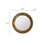Miroir Mural Rond de Luxe de 31 po avec Cadre Texturé, Miroir Décoratif Bohème pour Salon, Entrée ou Couloir-Panipeachy