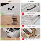 TYBOATLE Table de Chevet Blanche à 3 Tiroirs avec Station de Charge, Table de Chevet de Style Ferme avec Ports USB et Type-C, Grande Table d'Appoint pour Chambre à Coucher et Salon