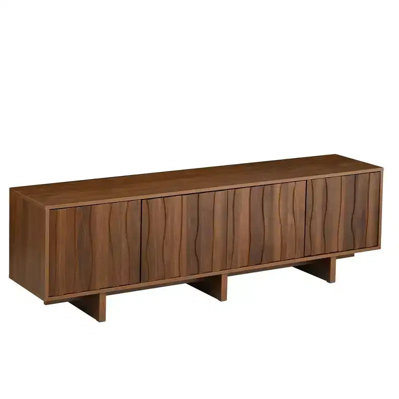 Meuble TV Rétro Clihome, Console Multimédia Effet Bois pour Salon