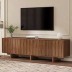 Meuble TV Rétro Clihome, Console Multimédia Effet Bois pour Salon