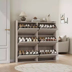 Shoe Cabinet with 3 Flip Drawers, Wooden Shoe Rack Cabinet with Adjustable Shelves, 4-Tier Shoe Storage Organizer for Entryway, Hallway, Living Room