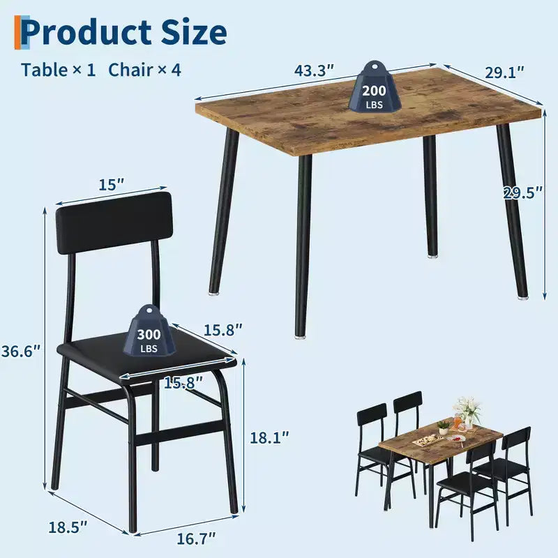 Chaises, table de petit-déjeuner compacte pour petits espaces, appartements et restaurants