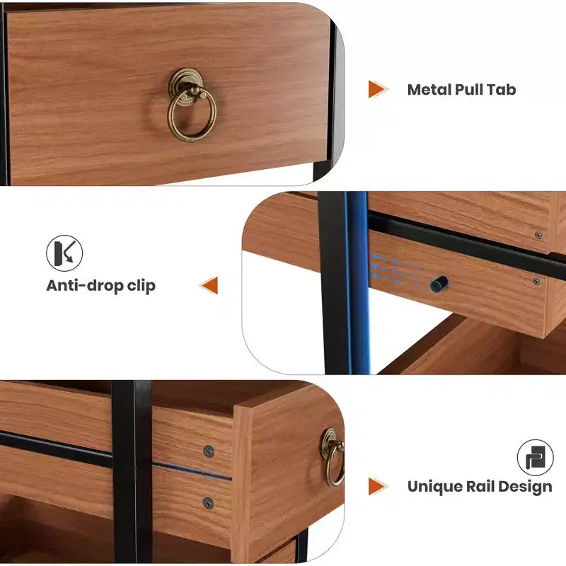 Étagère de rangement pour fruits et légumes en bois, présentoir étroit à 5 niveaux pour snacks et fruits, étagère utilitaire pour la cuisine, le salon, la chambre