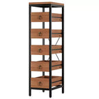 Étagère de rangement pour fruits et légumes en bois, présentoir étroit à 5 niveaux pour snacks et fruits, étagère utilitaire pour la cuisine, le salon, la chambre