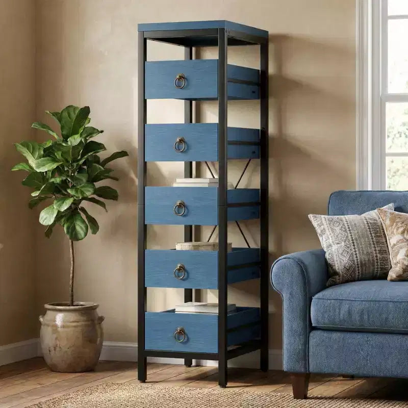 Étagère de rangement pour fruits et légumes en bois, présentoir étroit à 5 niveaux pour snacks et fruits, étagère utilitaire pour la cuisine, le salon, la chambre