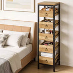 Étagère de rangement pour fruits et légumes en bois, présentoir étroit à 5 niveaux pour snacks et fruits, étagère utilitaire pour la cuisine, le salon, la chambre